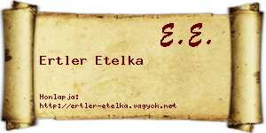 Ertler Etelka névjegykártya